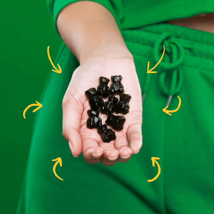 Gruns Adults Super Greens Gummies, Multivitamin Superfood Gummy Bears with Spirulina, Chlorella, Prebiotics & Fiber for Digestive Health, Adaptogens Supplement with 20 Vitamins & Minerals, 28 Count